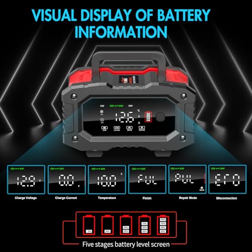 20A 12V/24V LiFePO4 Lead Acid Fully Automatic Battery Charger M54899