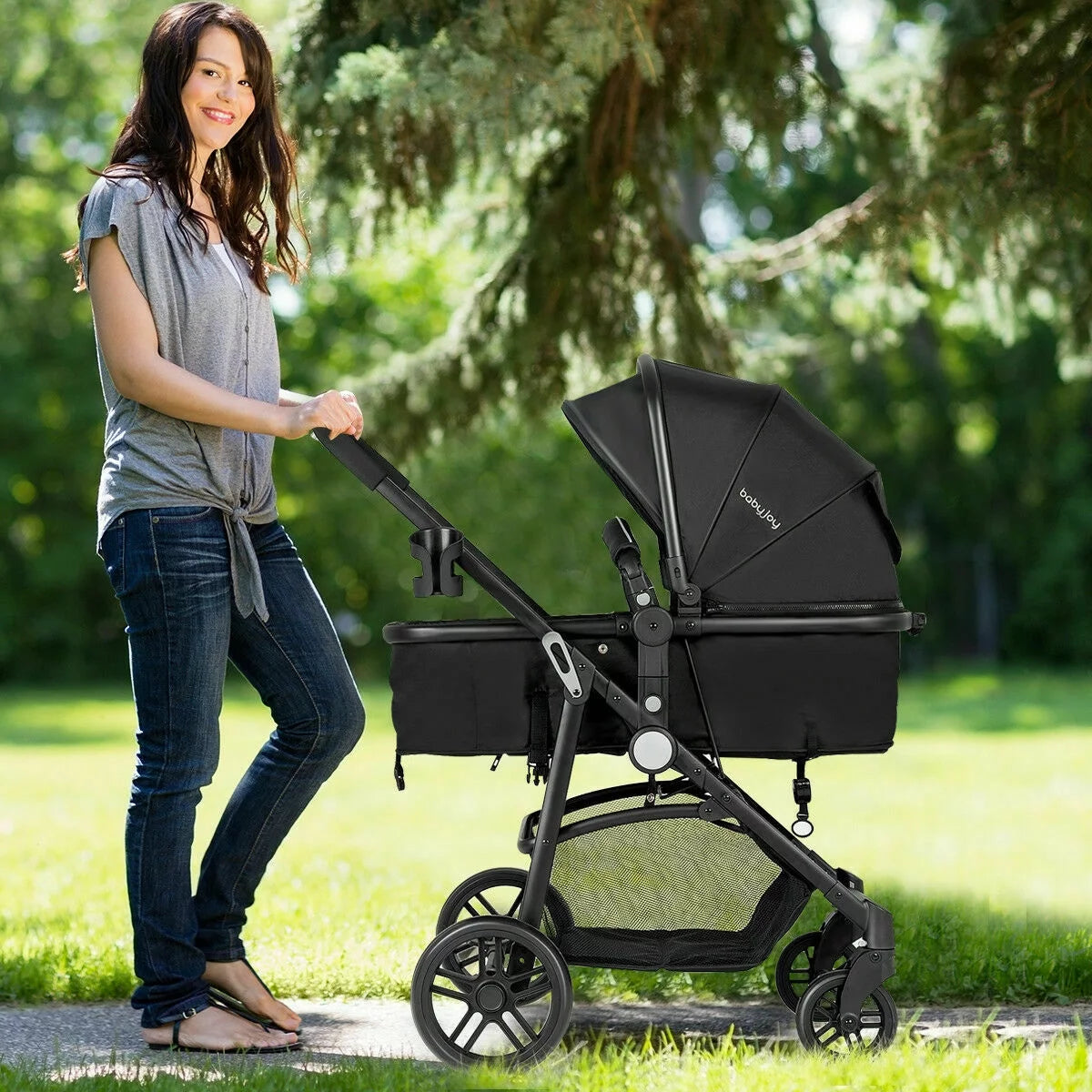 Foldable Baby Stroller Black B6894
