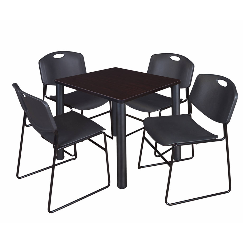 30x22 Square Breakroom Table with 4 Stack Chairs O624993