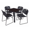 30x22 Square Breakroom Table with 4 Stack Chairs O624993