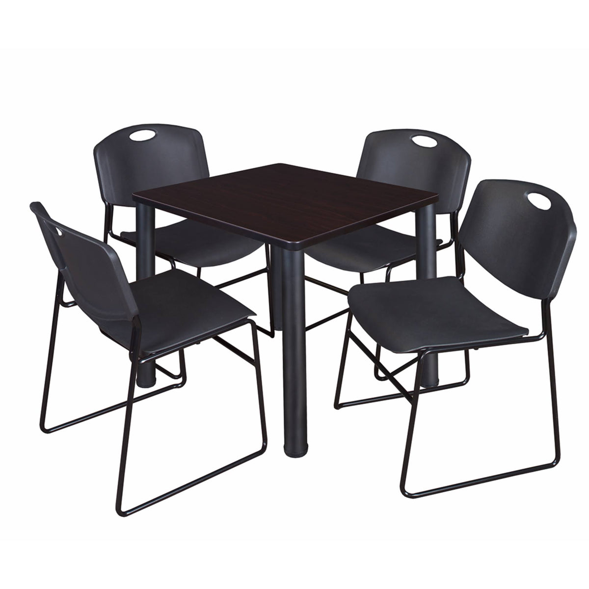30x22 Square Breakroom Table with 4 Stack Chairs O624993