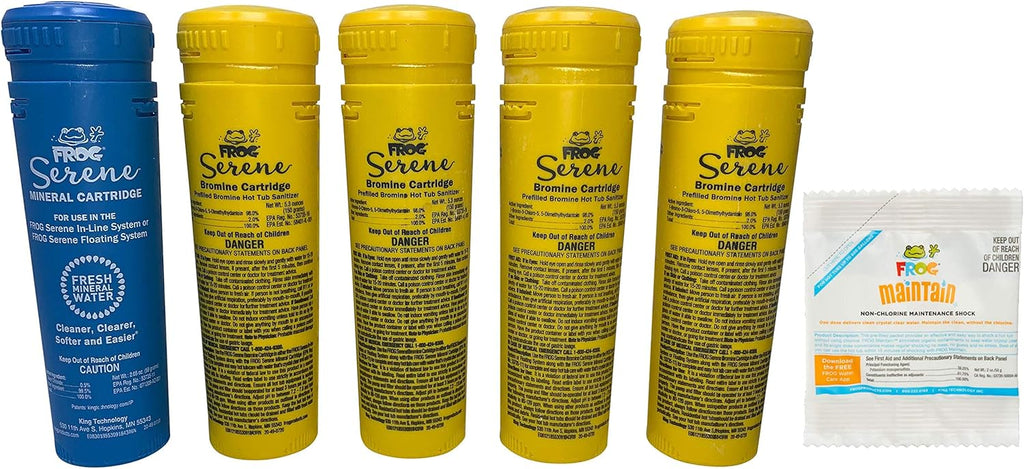 SPA FROG Replacement Cartridges 5 Pack – 4 Bromine / 1 Mineral Cartridge Kit G123
