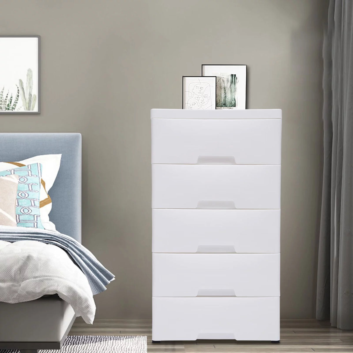 Plastic Drawers Dresser Storage Cabinet with Wheels E453