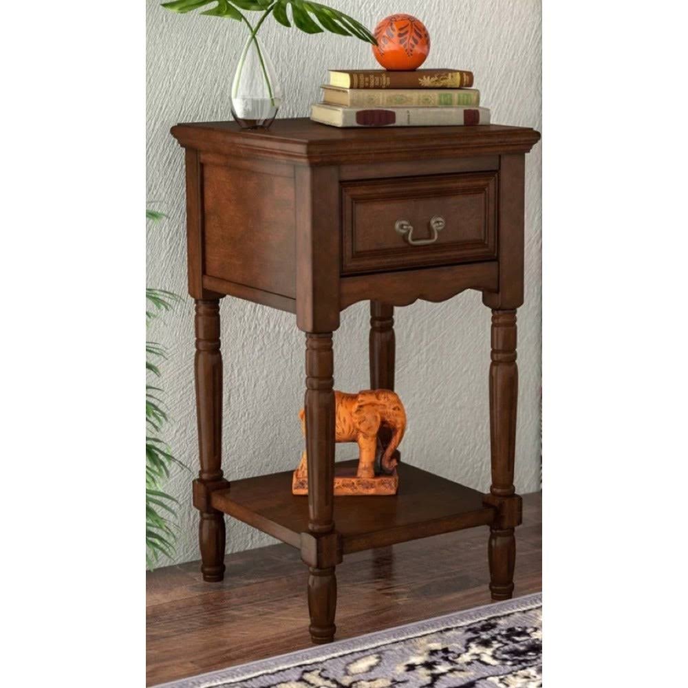 Antiqued Solid Wood Night Stand S36835