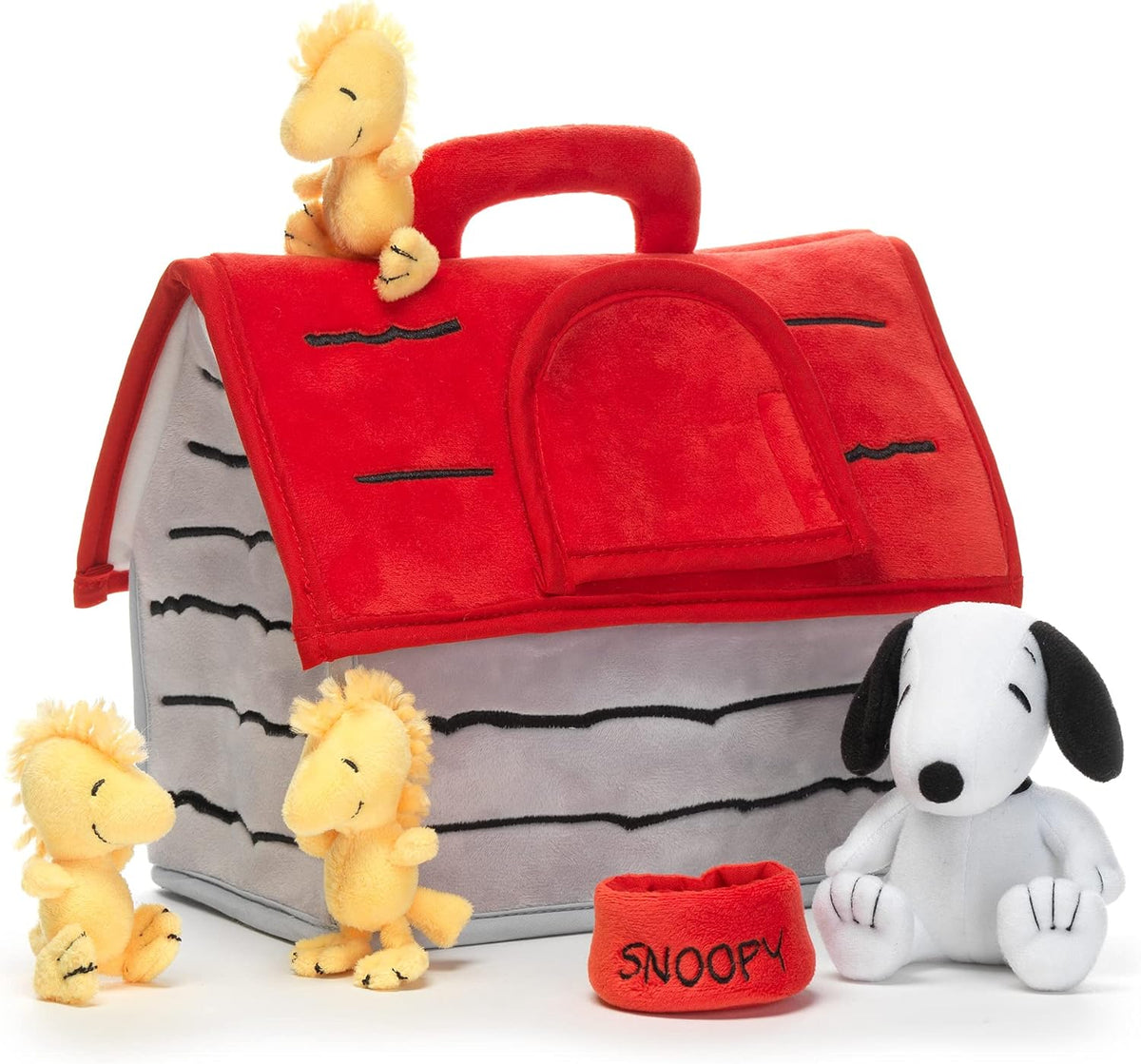 Classic Snoopy Interactive Plush Doghouse with 5 Stuffed Animal Toys G935975