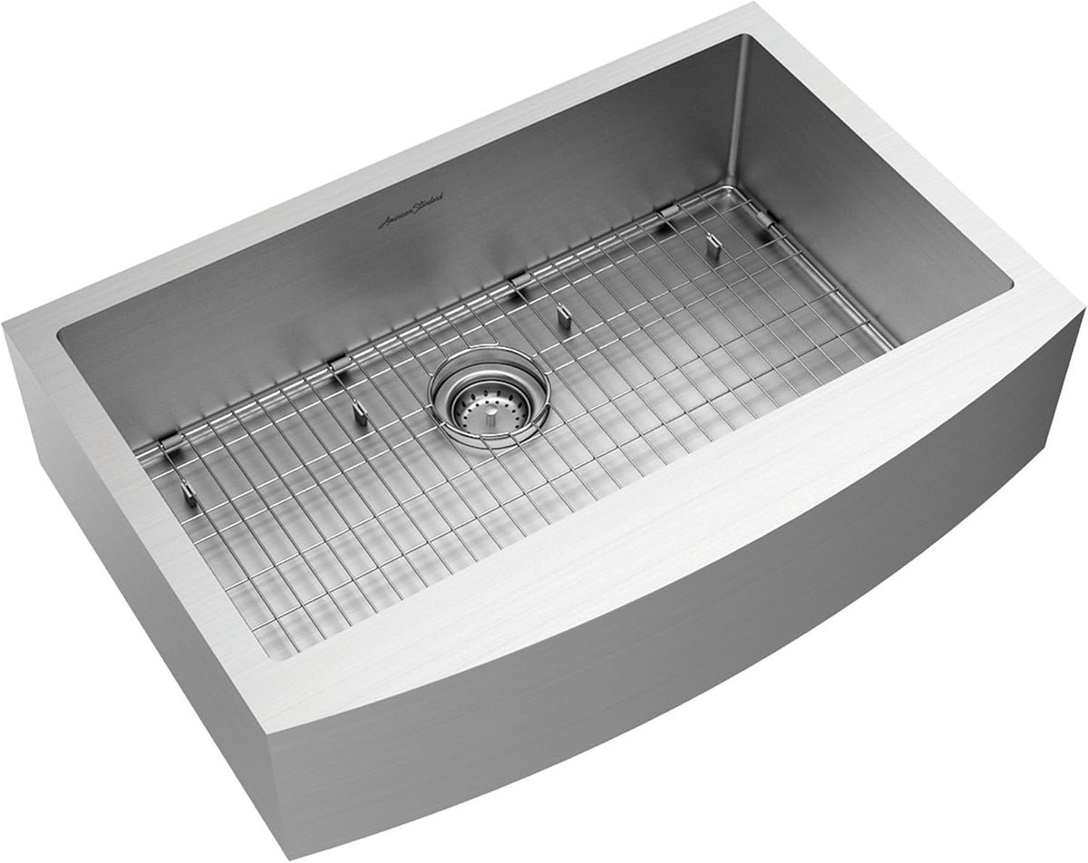 33X22-Inch Stainless Steel Apron Sink with Grid and Drain R869016