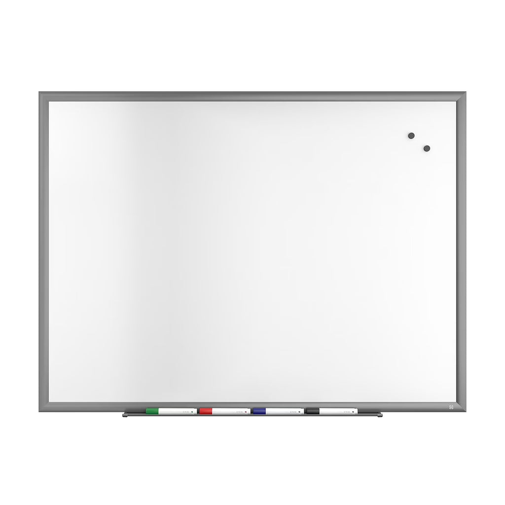 Magnetic Porcelain Dry Erase Board Gunmetal Frame 4' x 3' F7515