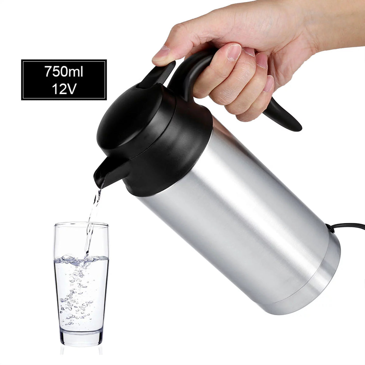 12V 750ml Stainless Steel Electric Car Kettle R9580