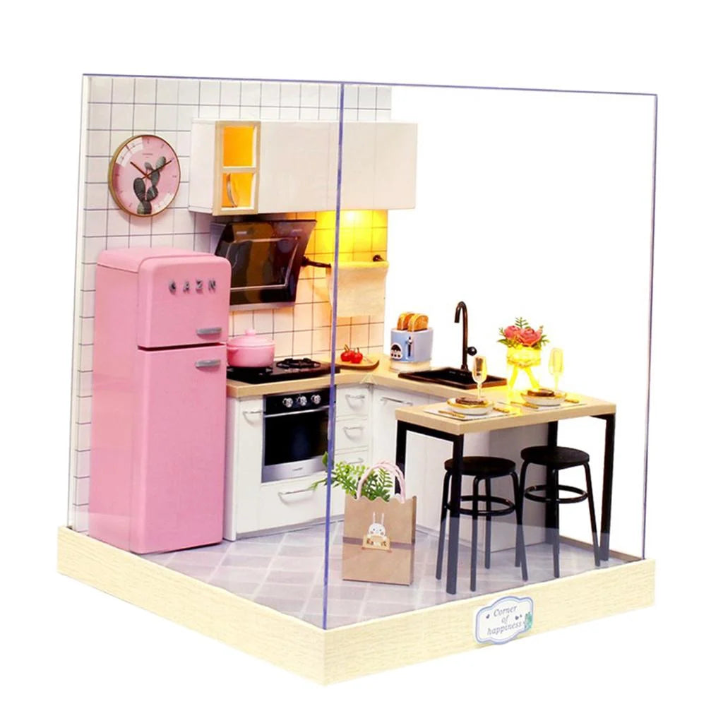 1:24 Wooden Dollhouse with Furniture Case G9664