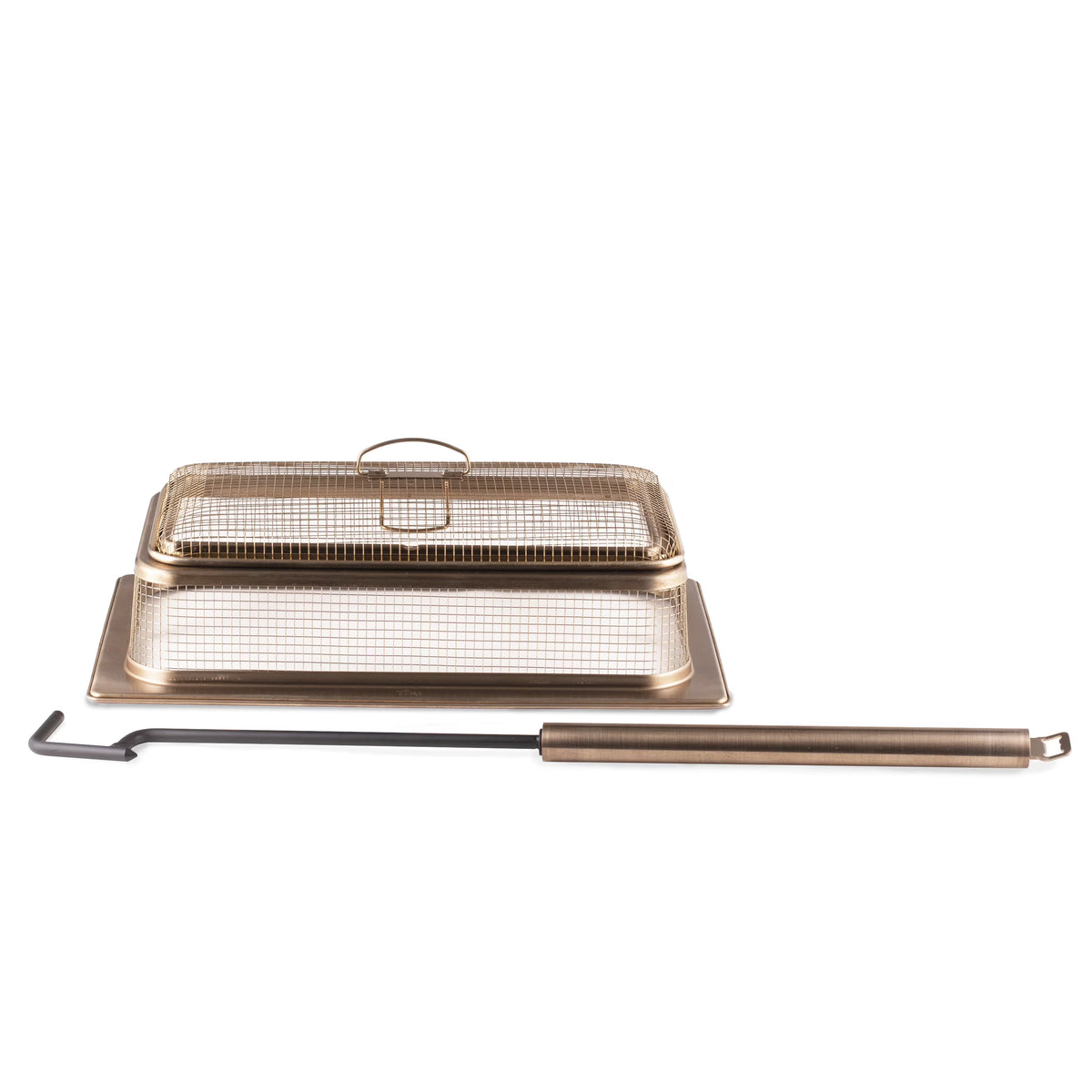 18 Inch Metal Fire Pit Screen and 2 Piece Poker R42395