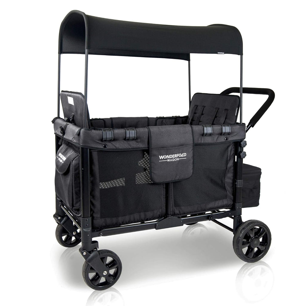 4 Seater Quad Stroller Wagon with Removable Raised Seats, Gray B581
