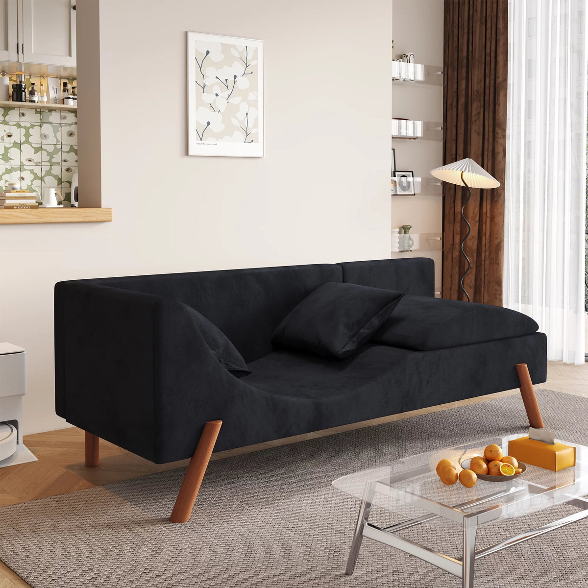 Convertible Multifunctional Chaise Longue Loveseat Sofa P486