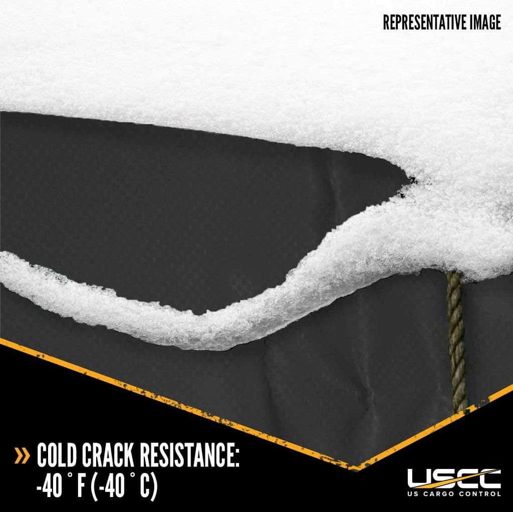 Black 14 Ounce Lumber Tarp with 8 Foot Drop and Flap O21526