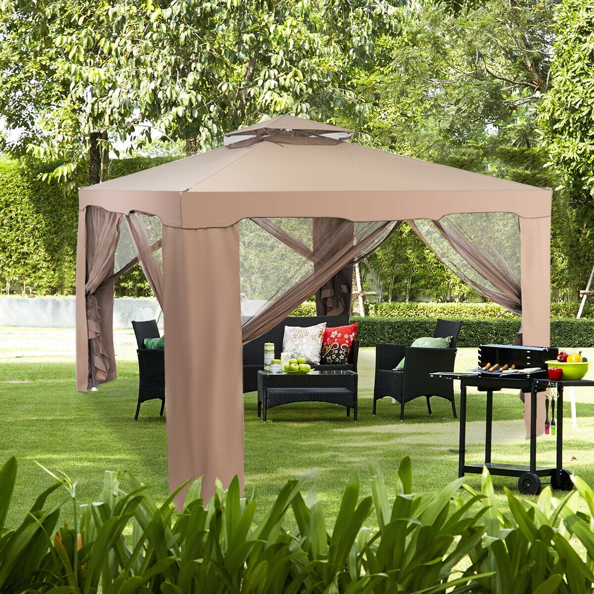 10'x 10' Canopy Gazebo with Mosquito Netting Z16234