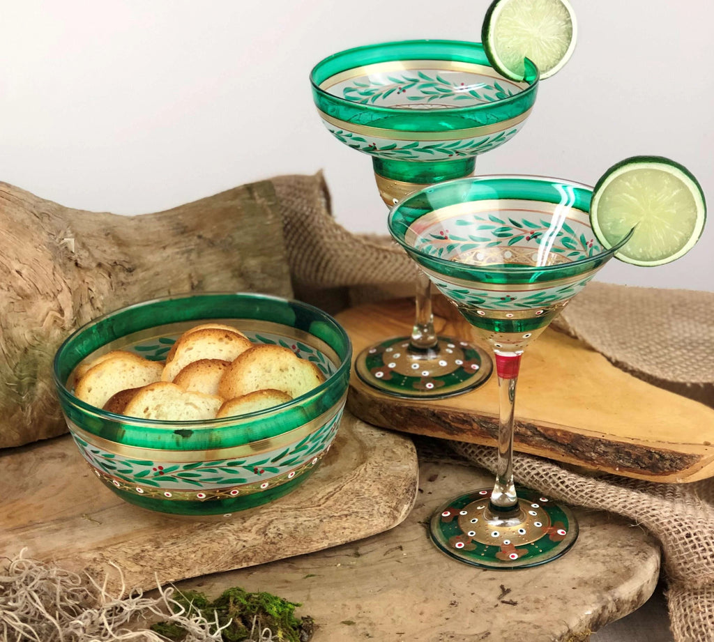 Hand Painted Margarita Glasses Set of 2 G477608
