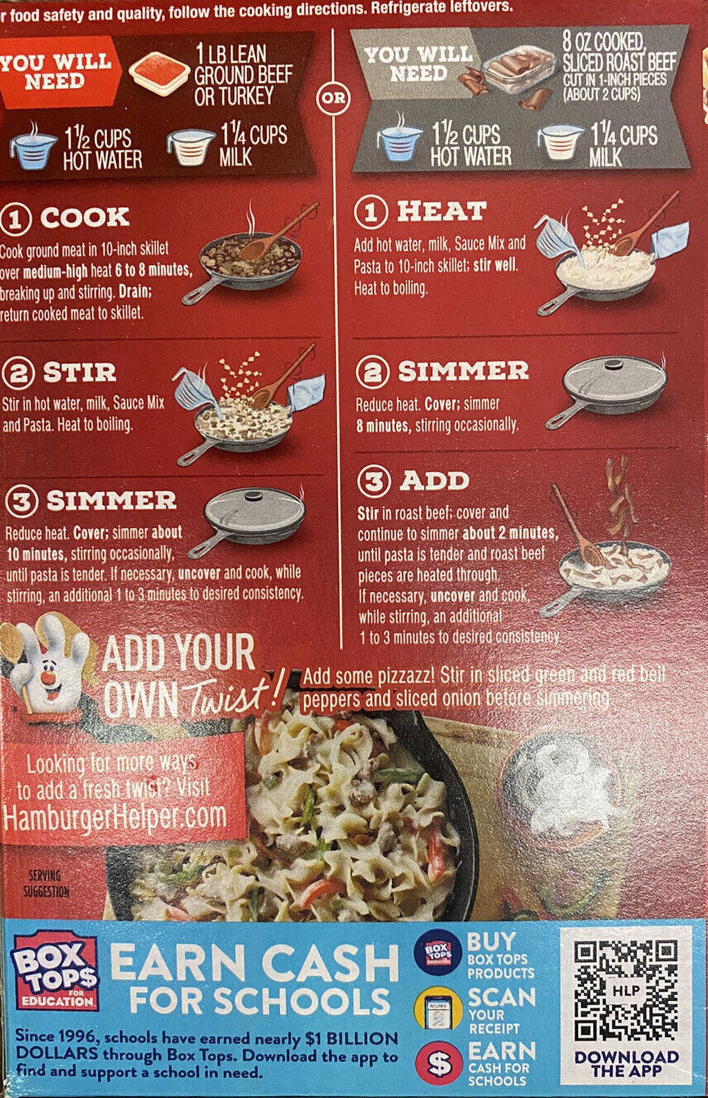 Hamburger Helper Philly Cheesesteak Mix 4.8 oz 2 Pack O256