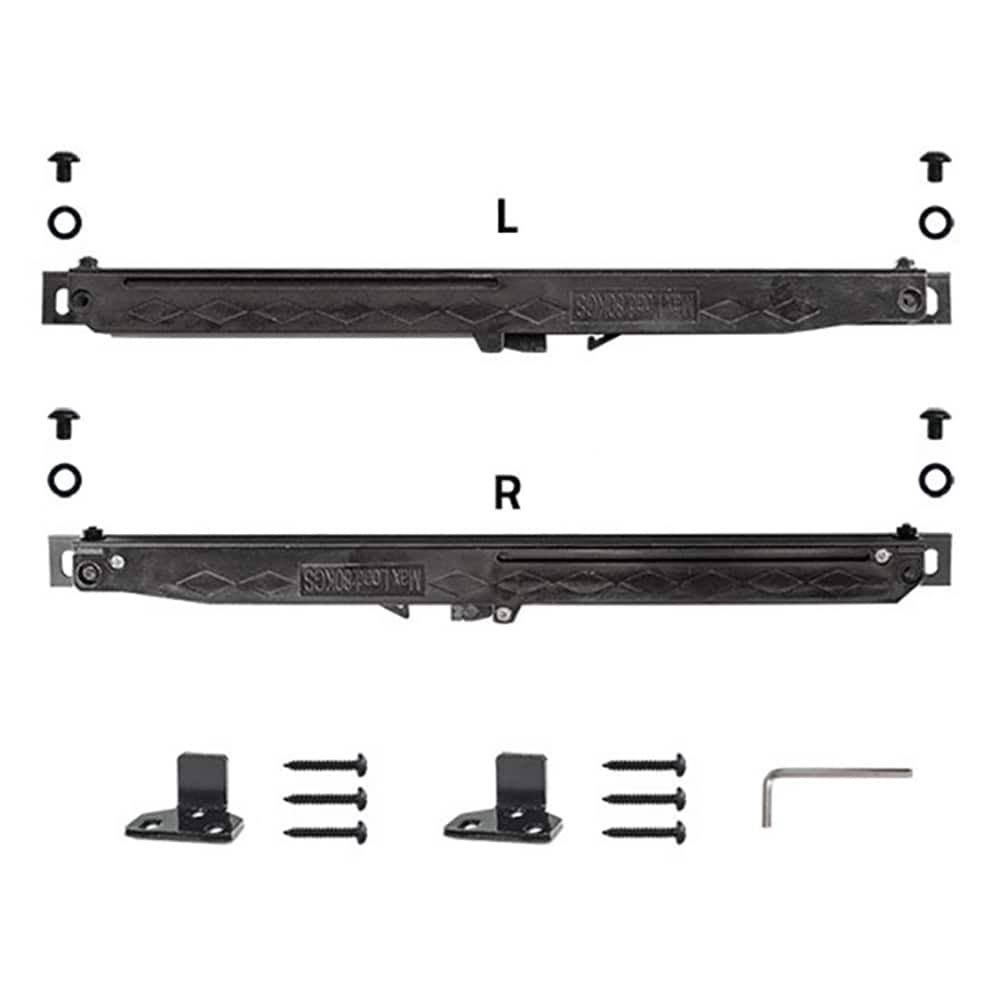 Soft-Close Satin Brass PVD Rolling Door Hardware Kit R2340