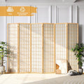 6 Panel Natural Wood Room Divider D80089