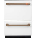 24" Wide Double Drawer Dishwasher - Matte White / Brushed Bronze M114426