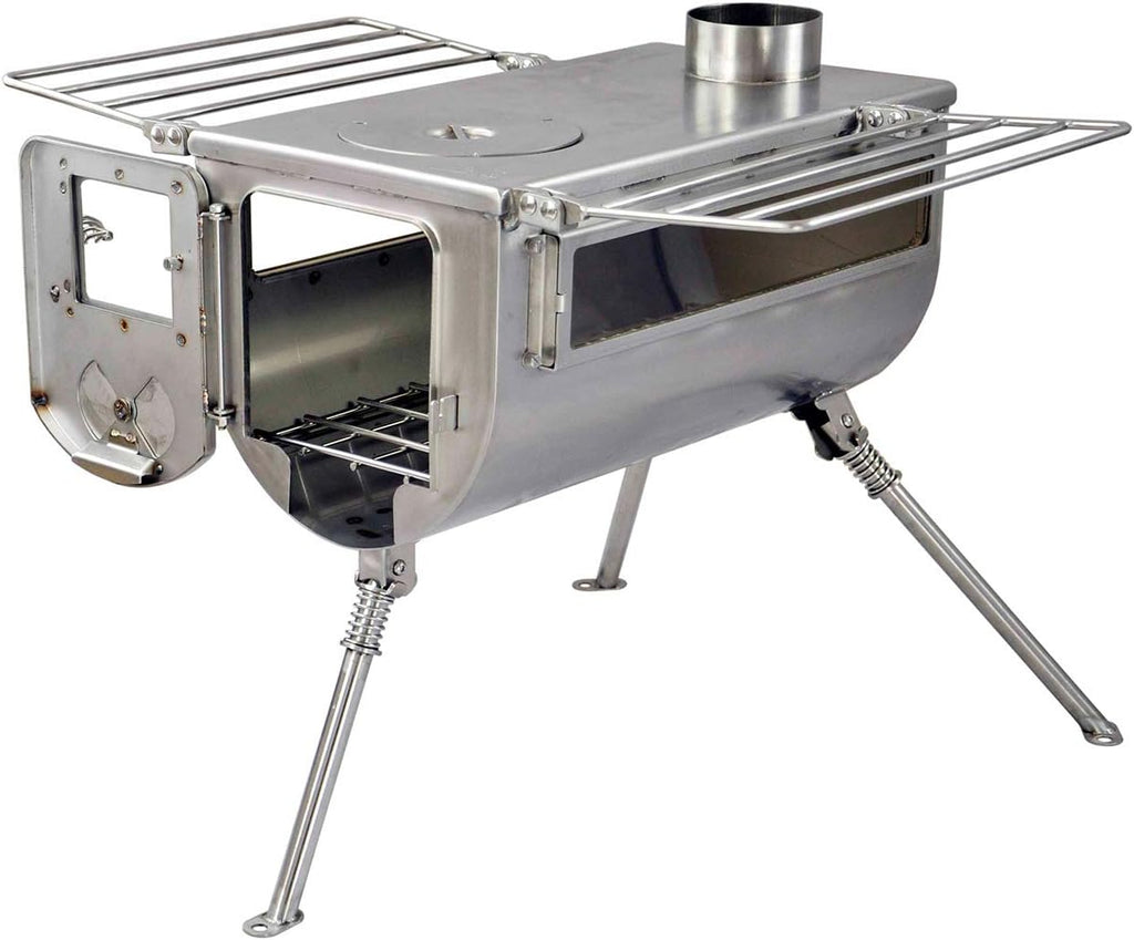 Portable Wood Burning Tent Stove with Chimney Pipe B137261