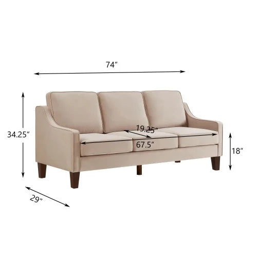 3 Piece Sofa Couch with Wood Legs J40889