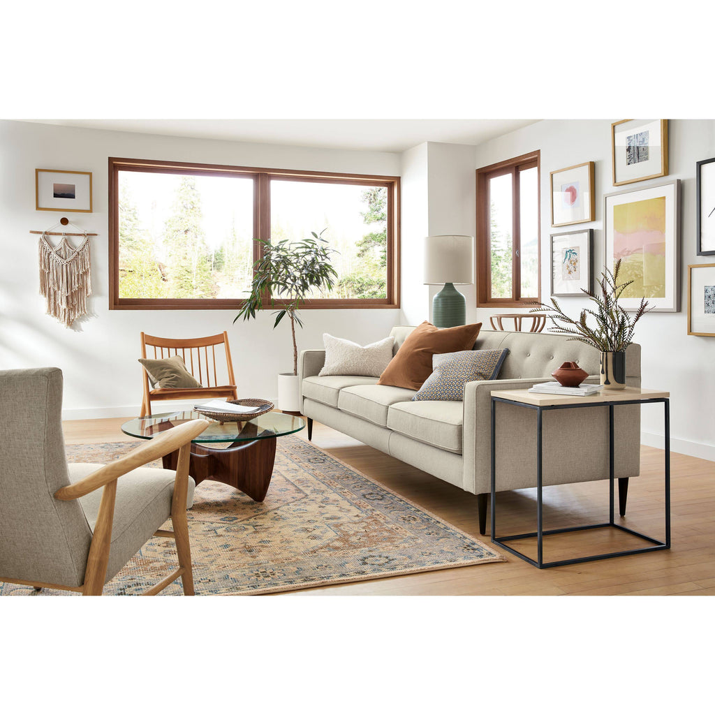 White Venatino Marble Top End Table E39400