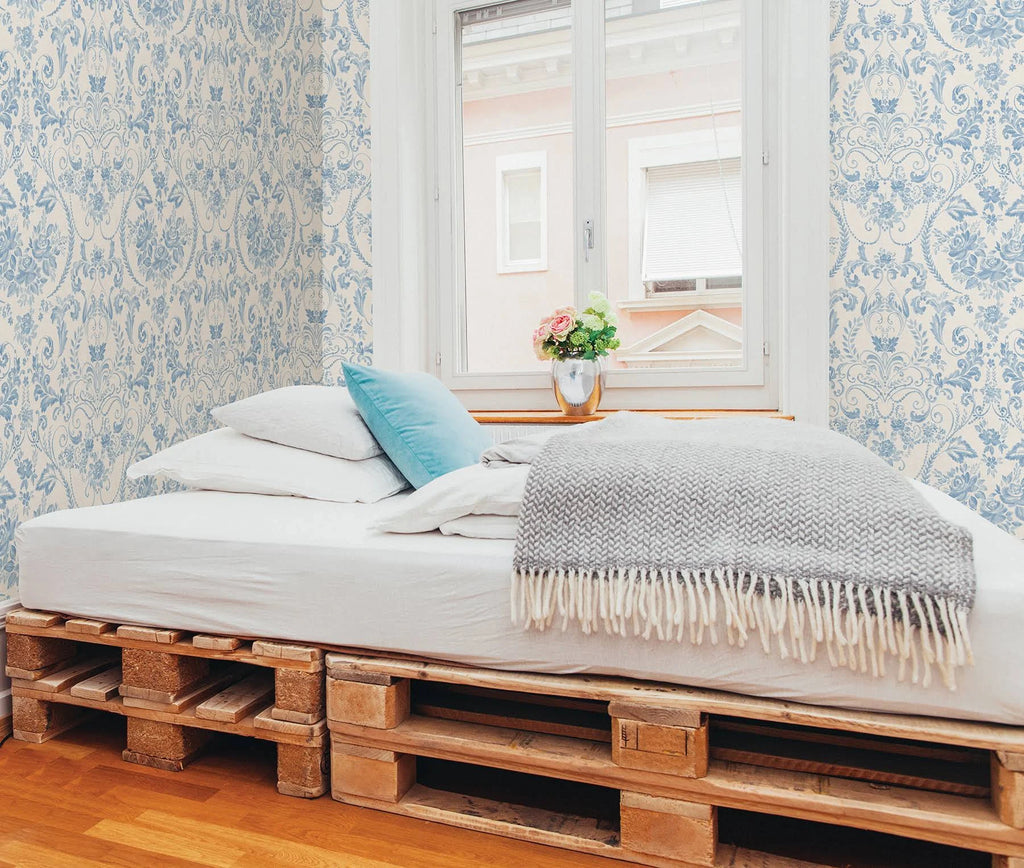 Blue Floral Wallpaper Q91601