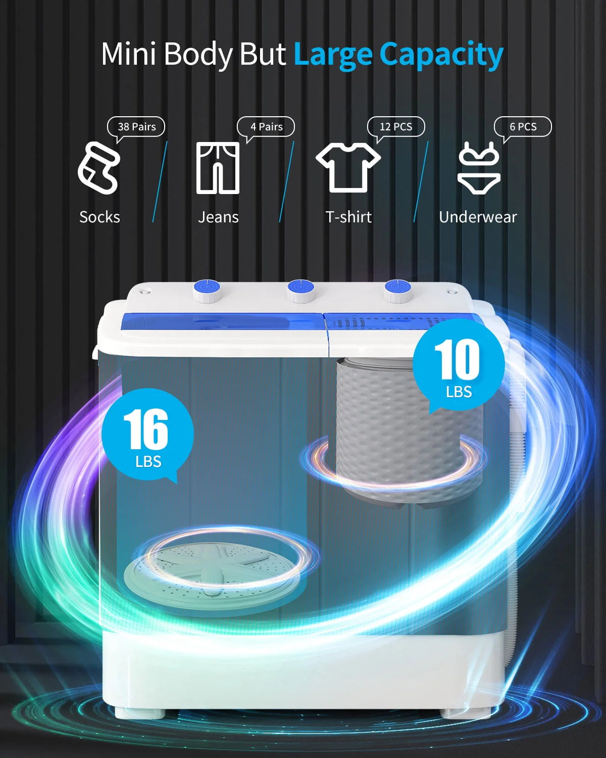 26LBS Portable Twin Tub Washing Machine I6445