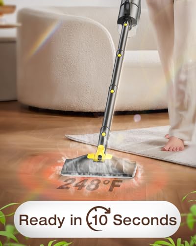 10-in-1 Steam Mop with Detachable Handheld Steamer, 350ml Tank, 2-Level Control and Swivel Head, Gray K9025