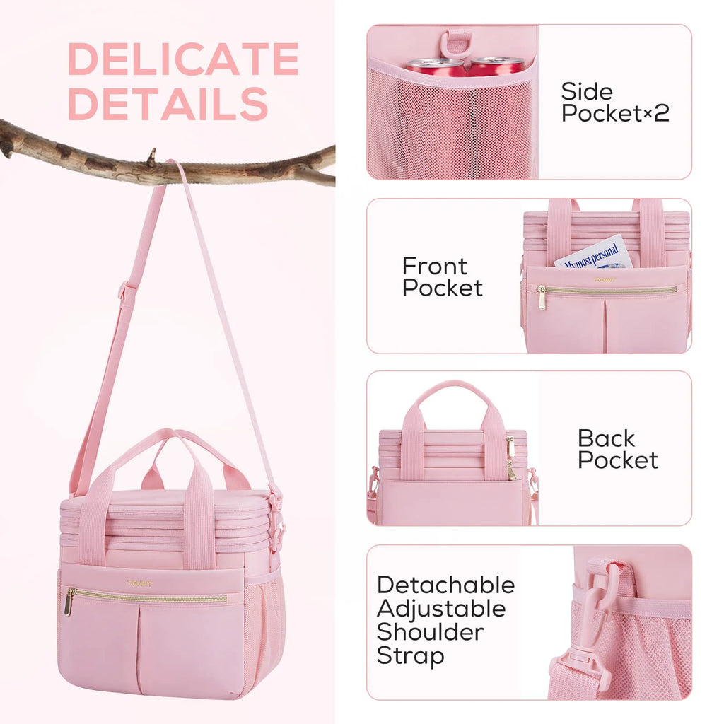 Pink Insulated Lunch Bag Tote Cooler S737496