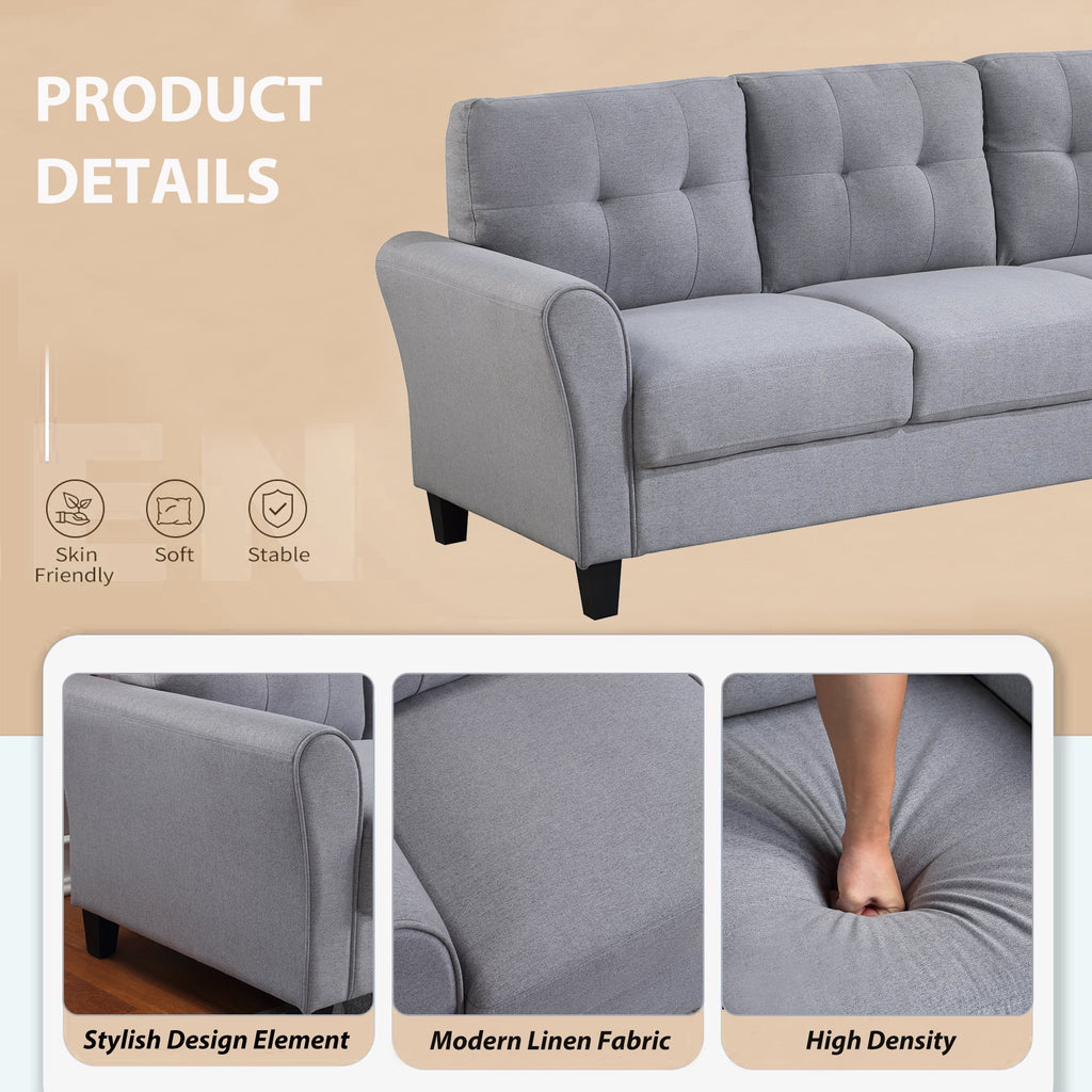 58" Gray Upholstered 2 Seater Sofa X2580