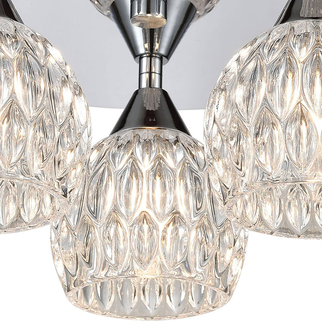 Polished Chrome 3-Light Semi Flush Mount D52082