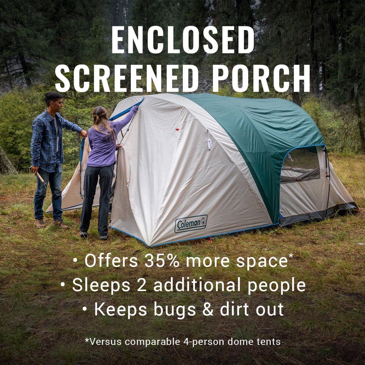 4-Person Cabin Tent with Screen Porch D967013