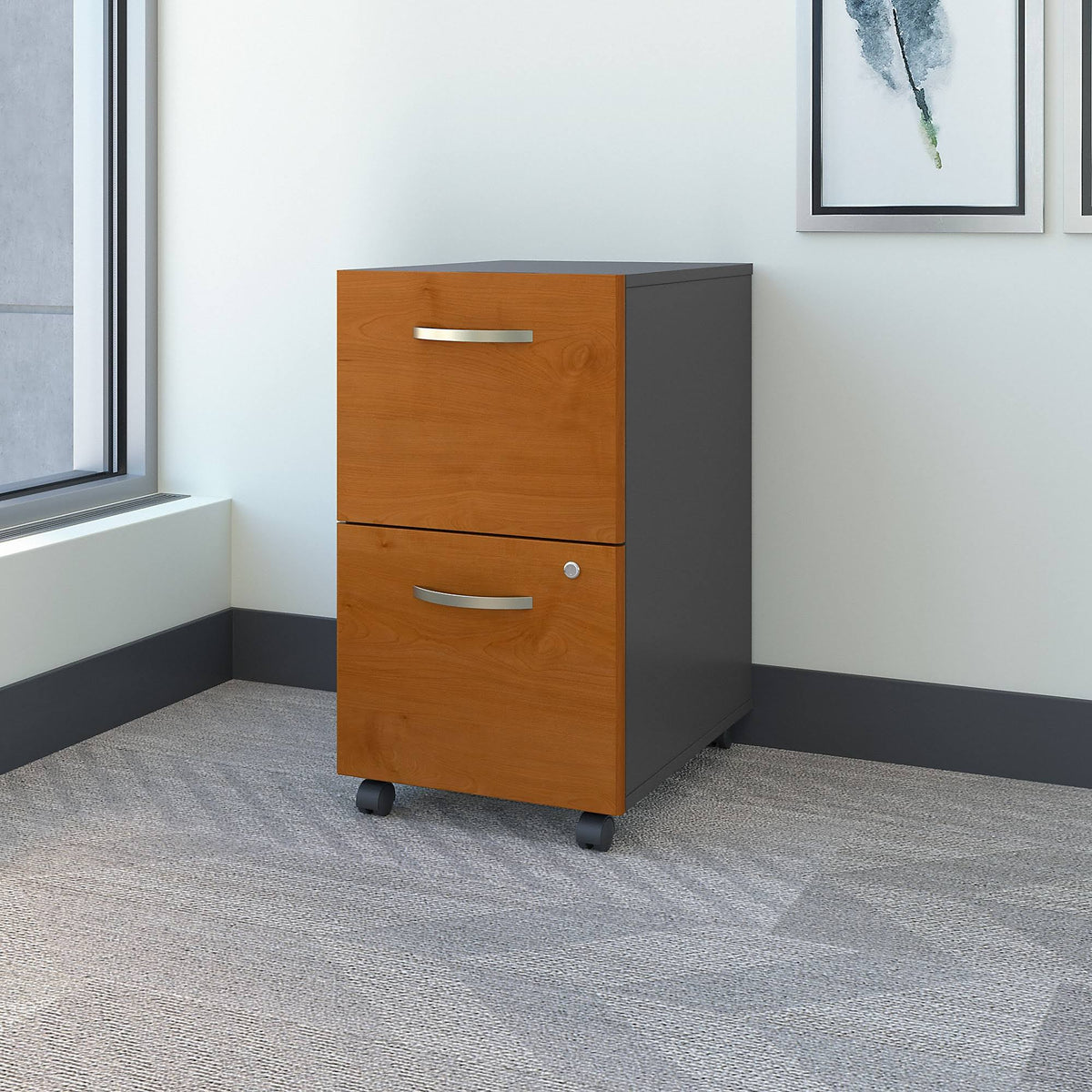Natural Cherry 2-Drawer Mobile Filing Cabinet G23550