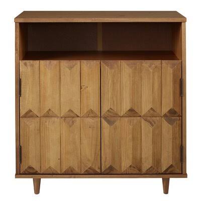 Caramel Solid Wood 2-Door Accent Cabinet D9073