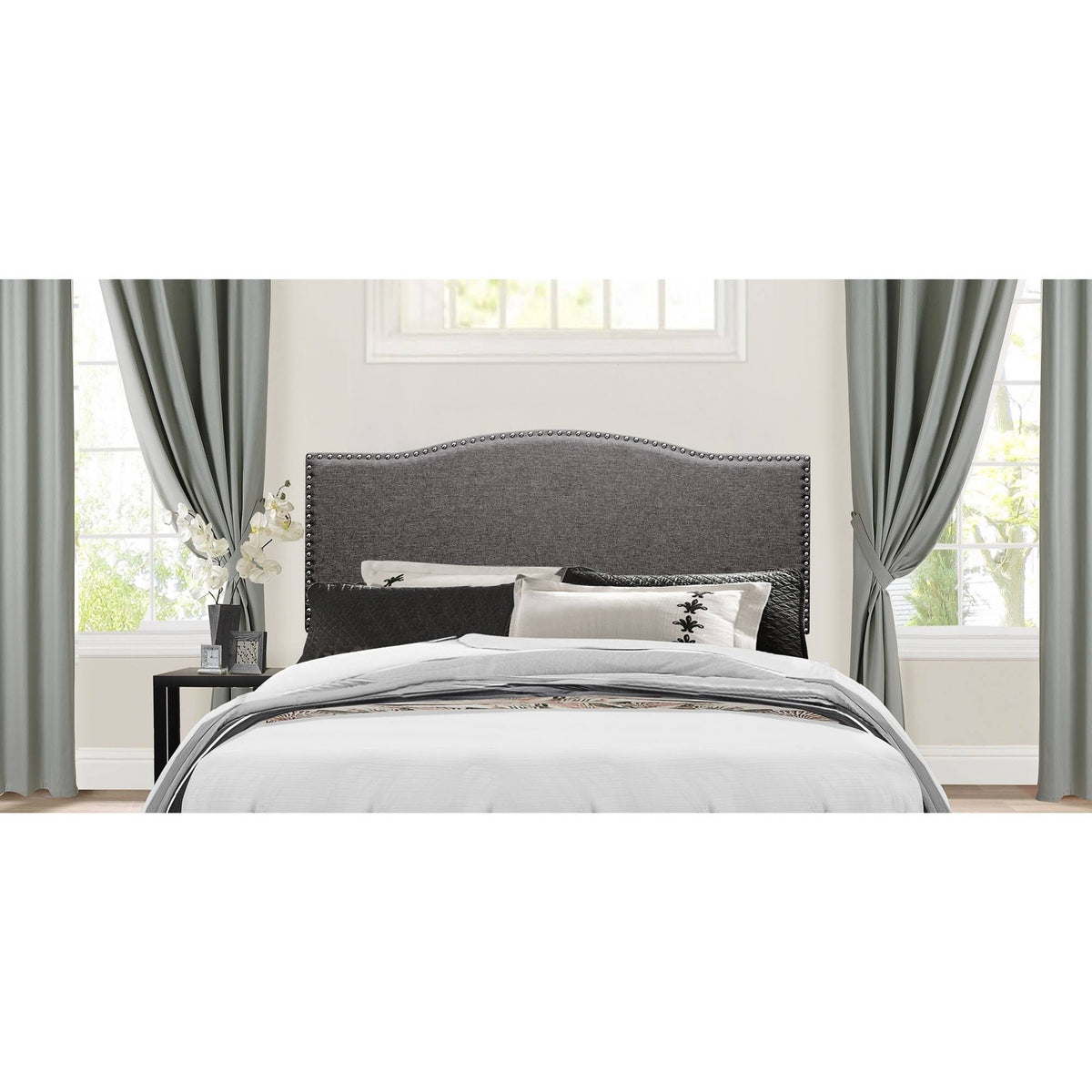Stone Fabric King Metal Headboard V45047