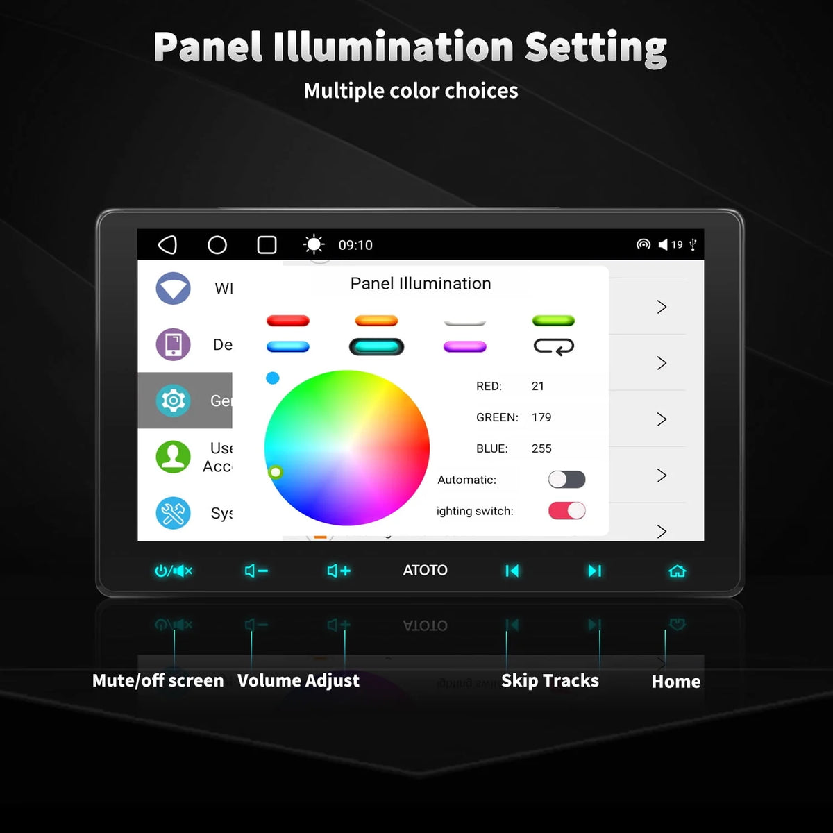 10.1 inch QLED Double Din Car Stereo with Wireless Apple Carplay & Wireless Android Auto V933