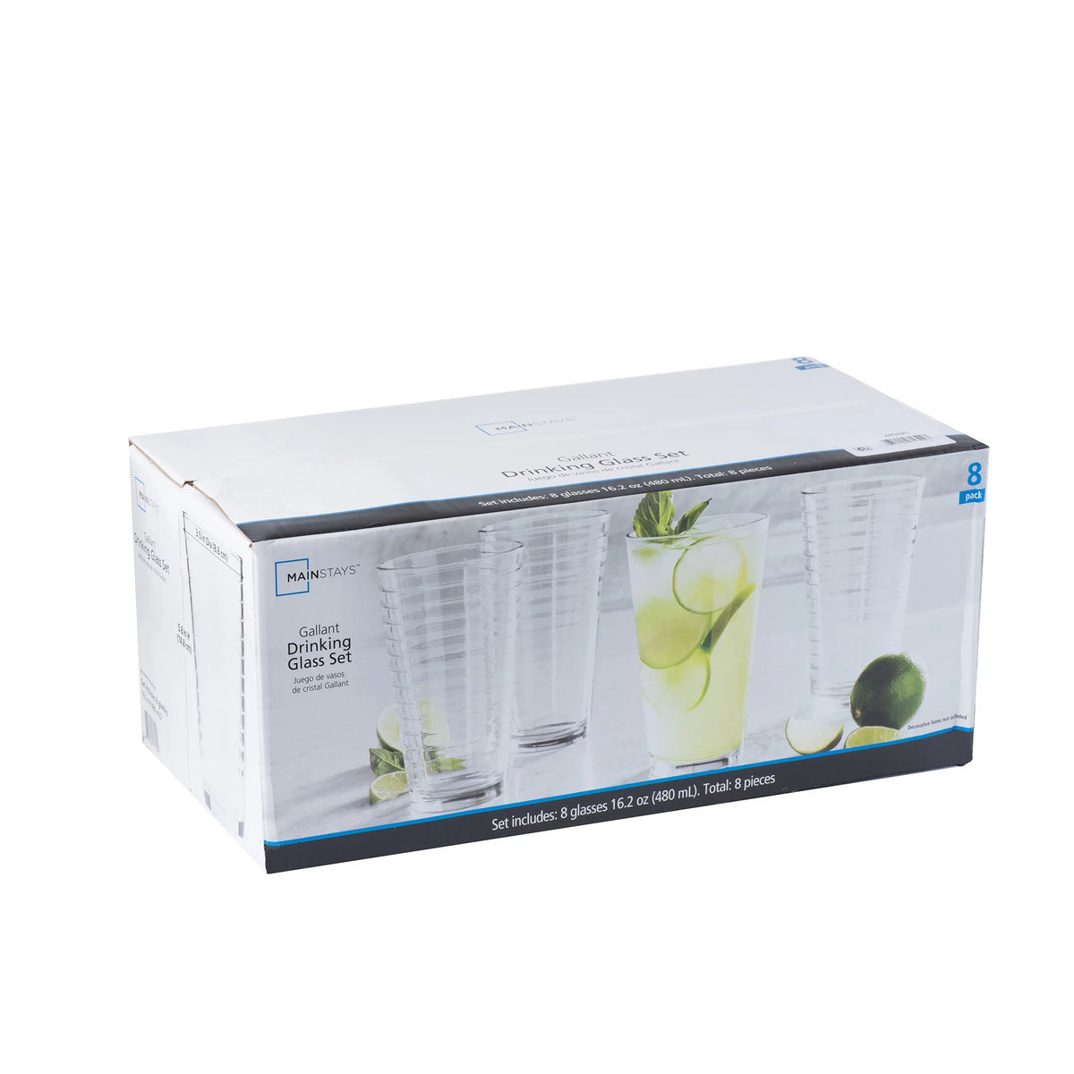 Drinking Glasses, 16.2 oz, Set of 8 A675171