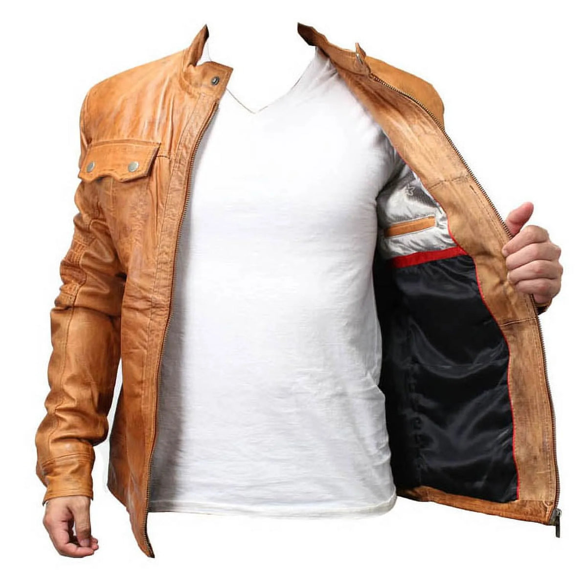 Brown Sheep Skin Leather Jacket C54420