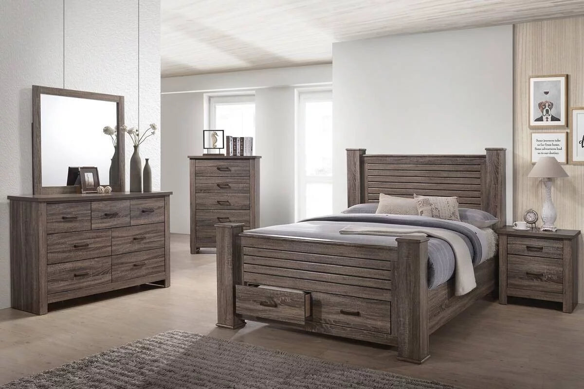 King Size Storage Drawers Wooden Bed U645850