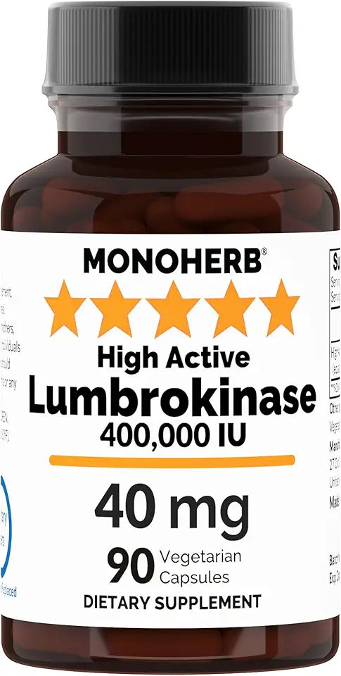 90 Vegetarian Capsules Lumbrokinase 40 mg U6790