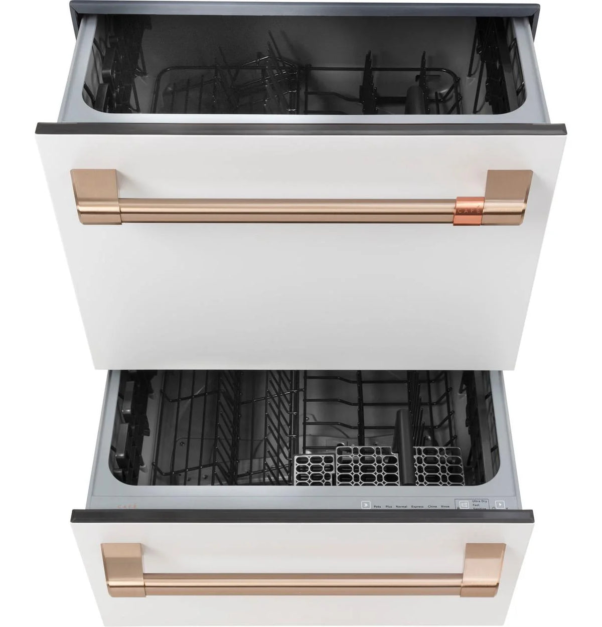 24" Wide Double Drawer Dishwasher - Matte White / Brushed Bronze M114426