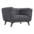 Mid Century Modern Fabric Accent Chair in Gray V549686