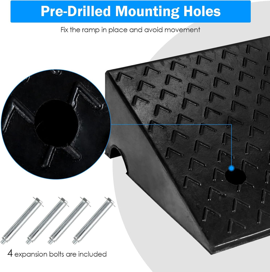 Rubber Curb Ramps, 6 H x 19 W, Pack of 2 G190