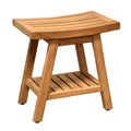 Solid Teak Fully Assembled Shower Bath Spa Stool Side Table U52891