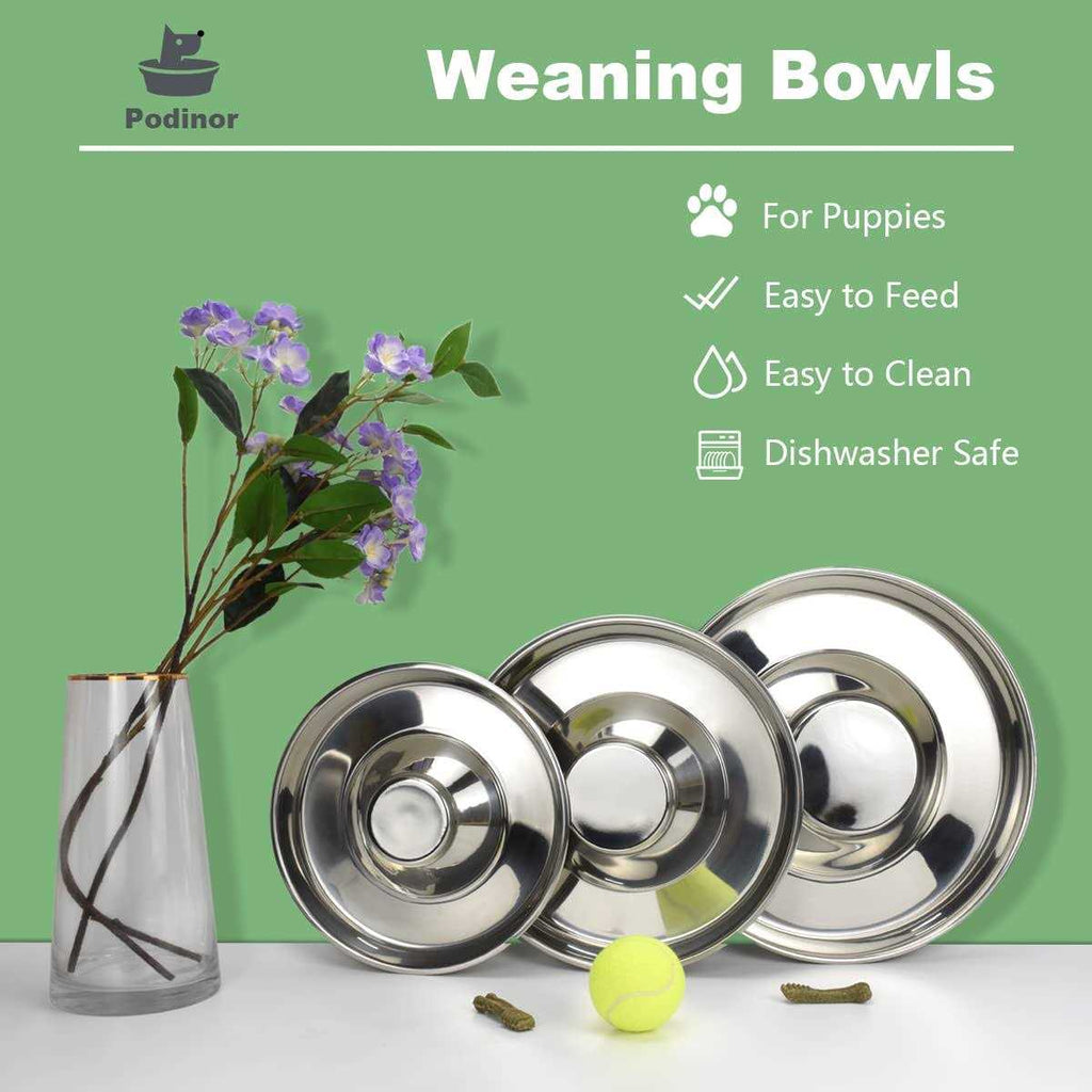 Stainless Steel Puppy Feeding Food and Water Bowls U7132