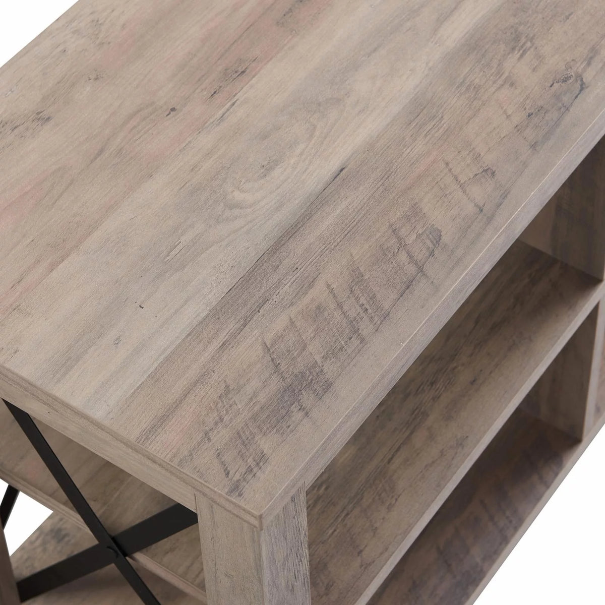 White Oak Electric Fireplace TV Stand with 2 Doors G30503