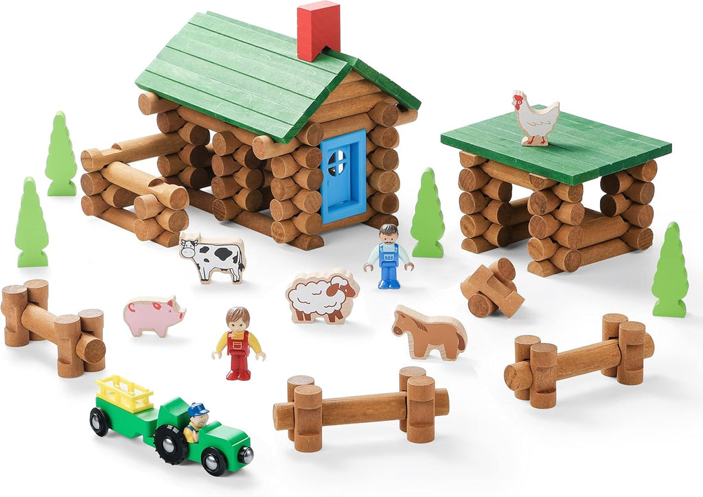 122 PCS Wooden Log Cabin Building Toy Set M725