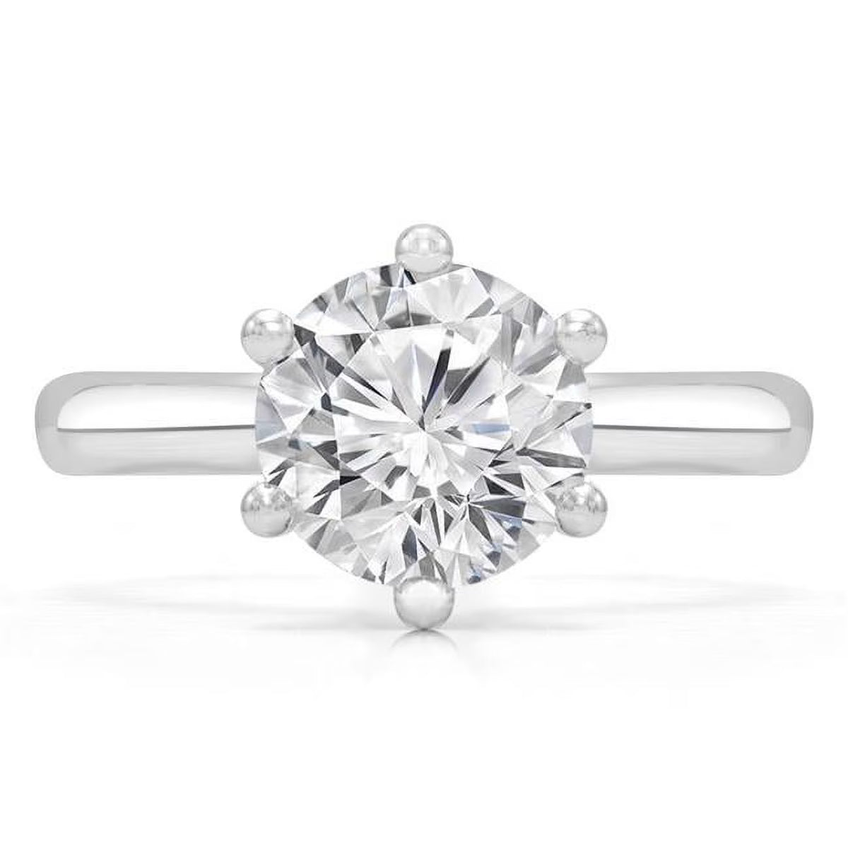 14K White Gold 0.9 CTW Round Diamond Solitaire Engagement Ring Z9184