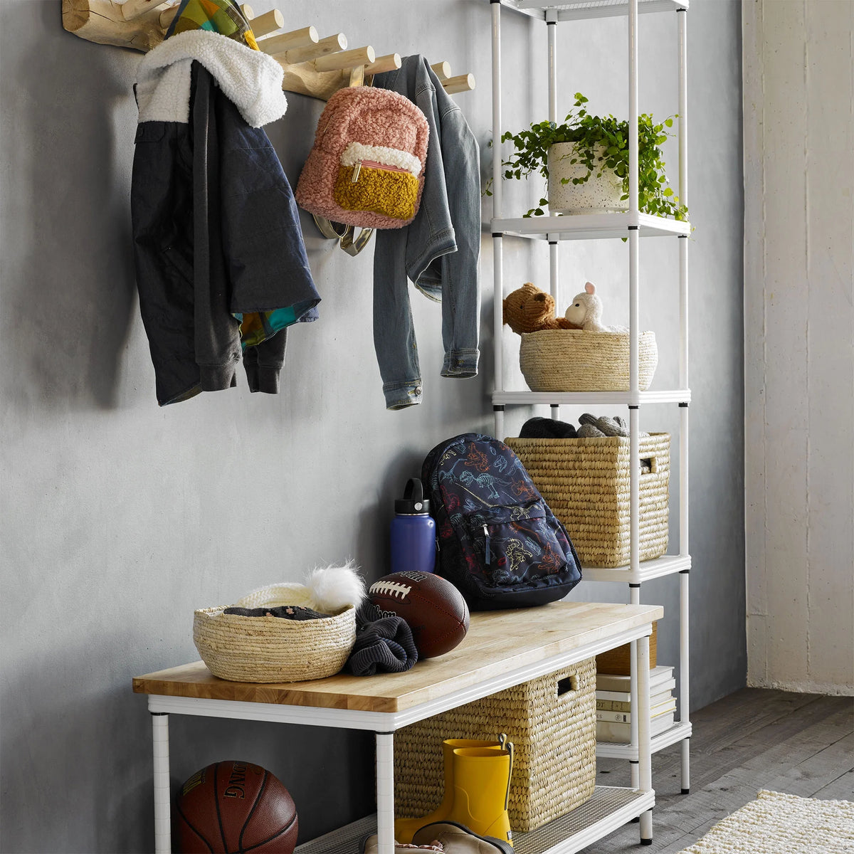 2-Tier White Metal Storage Shelving Unit Q5978